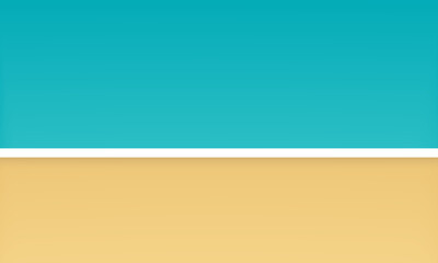 Obraz premium abstract Modern blue sea landscape with Sand beach Graphic. summer time banner design template. blue gradient background. Minimalist Teal and beige Background. Simple Clean Teal and beige banner 
