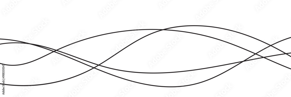 Wall mural line abstract wavy background. thin line wavy abstract vector background. curve wave seamless patter