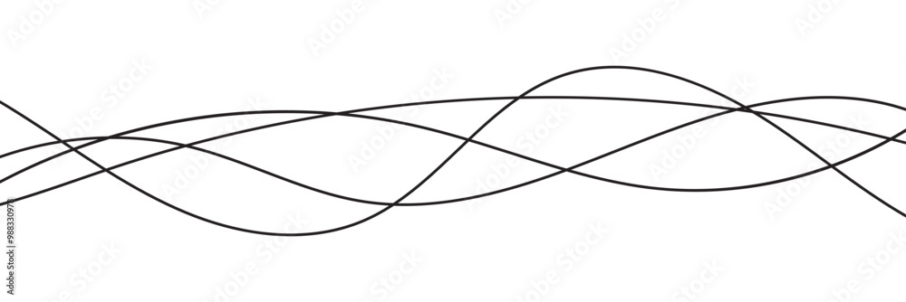 Wall mural line abstract wavy background. thin line wavy abstract vector background. curve wave seamless patter