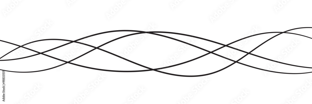 Wall mural futuristic abstract wavy background. thin line on white. minimal round lines abstract tech backgroun