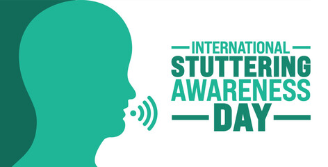 International Stuttering Awareness Day background or banner design template is observed every year in October. Holiday concept. Template for card, poster, placard, template. eps 10