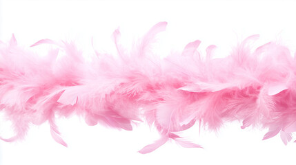Obraz premium Pink feather boa isolated on white background, party isolated png like style.. Isolated on white background png like style. Created using Generative AI Technology 