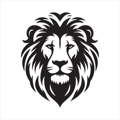 Lion head, lion face vector art illustration, on a isolated background.
