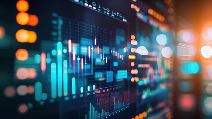 A close-up of a digital screen displaying a downward-trending line graph