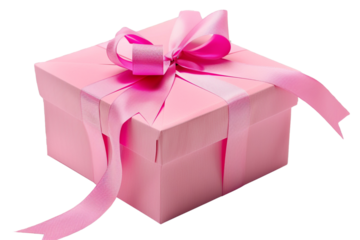 Pink Gift Box with Ribbon