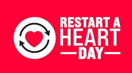 Restart a Heart Day background or banner design template is observed every year in October. Holiday concept. Template for card, poster, placard, template. eps 10