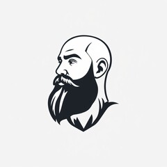Stylized illustration of a man with a beard in profile view, showcasing detailed facial features against a plain background