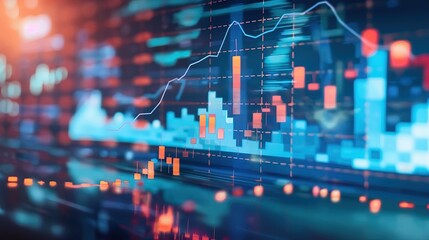 A close-up of a digital screen displaying a downward-trending line graph