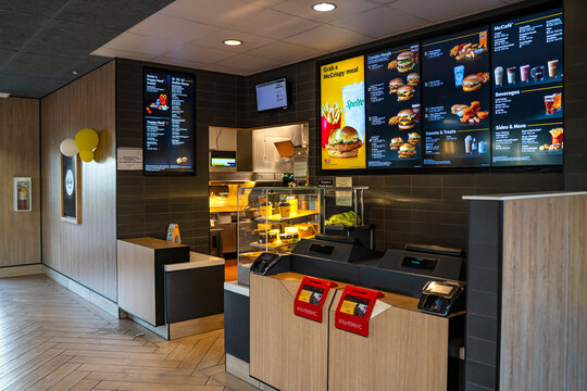 Inside McDonald's restaurant.