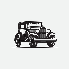 Classic retro car illustration logo vector.  
Classic muscle car vector labels, emblems and badges set. Retro vehicle, old automotive transportation logo illustration