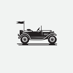 Classic retro car illustration logo vector.  
Classic muscle car vector labels, emblems and badges set. Retro vehicle, old automotive transportation logo illustration