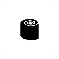 Illustration vector graphic of sushi food icon, black and white