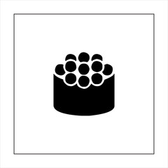 Illustration vector graphic of sushi food icon, black and white