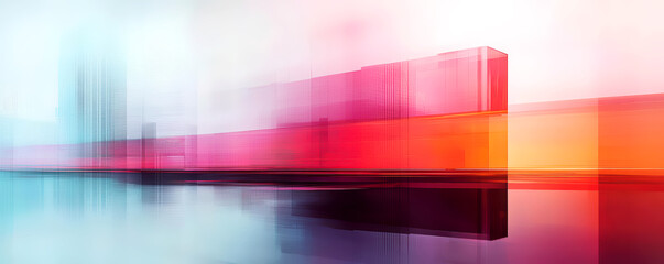 An abstract cityscape with vibrant, shifting colors blending into the buildings, representing creativity in urban life