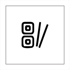 Illustration vector graphic of sushi food icon, black and white