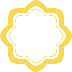 和風の花形の枠　黄色