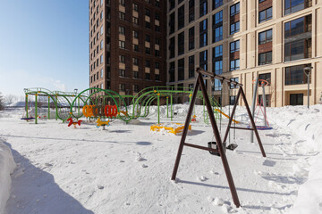 children's playground on the territory of an apartment building