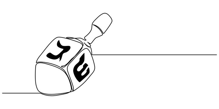 recommend clip art: Dreidel Doodle continuous one line drawing, Hanukkah seamless vector border with hanging david stars and dreidels. One continuous line drawing Hanukkah garland, Hanukkah menorah one continuous line