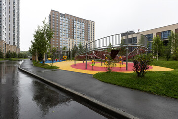 children's playground on the territory of an apartment building