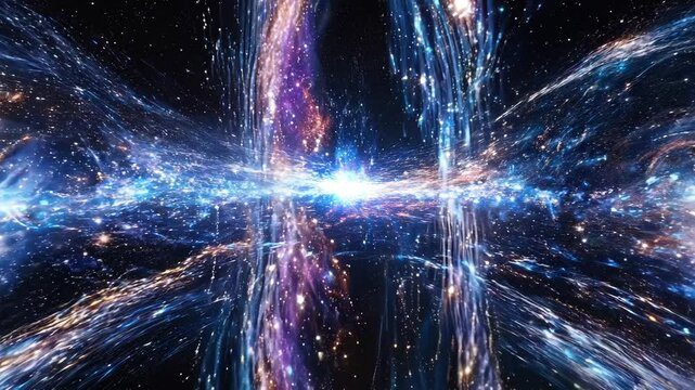 Universe's birth: from singularity to cosmos, monumental event of the Big Bang, the moment that set in motion universe expansion, shaping the vastness of space and the galaxies beyond.