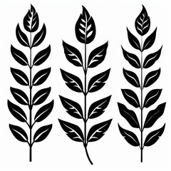 Fototapeta premium Croton (Codiaeum variegatum) Pot Plant Icon Set, Codiaeum Plant Flat Design, Abstract Croton Symbols