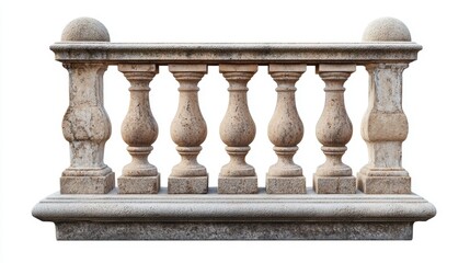 Stone Baluster With clipping path isolated on white. High quality photo.