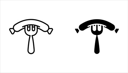 Sausage icon set vector illustration design element. Sausage icon Isolated on White Background.