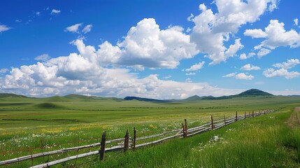 Fototapeta premium Gorgeous Natural Landscape Scenery Background: A Captivating Visual Feast. Discover the Tranquility and Beauty.