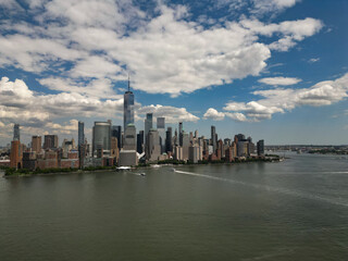 Fototapeta premium NYC, Drone view of the skyline of New York City.