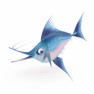 recommend clip art: sailfish in 3D style on a white background