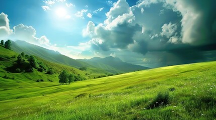 Fototapeta premium Gorgeous Natural Landscape Scenery Background: A Captivating Visual Feast. Discover the Tranquility and Beauty.