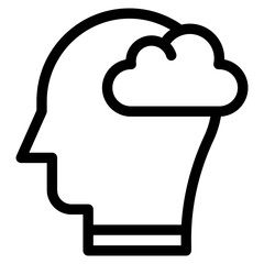 Vector Icon reaming, mind, thought, user, human brain