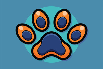 Fototapeta premium A vibrant, disproportionate illustration of a dog paw featuring bright colors, perfect for customization or creative design applications.