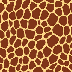 Vector illustration of an abstract giraffe print pattern or giraffe skin texture. Animal print pattern.