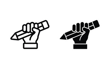Fist holding a pencil icon