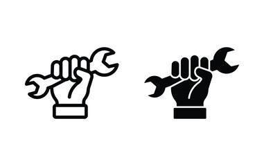 Spanner in hand for repair icon