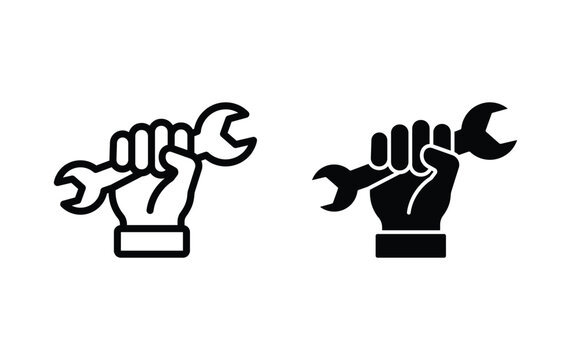 Spanner in hand for repair icon