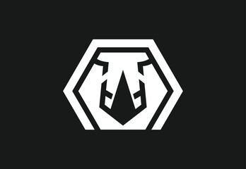 Rhino Logo.Rhino Icon,Geometric Rhino in Hexagonal Logo.