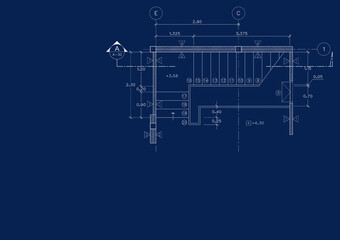 Floor plan designed building on the drawing.