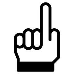 Vector Icon one, hand, hands and gestures, gestures, sign