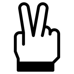 Vector Icon victory, hand, hands and gestures, gestures, sign