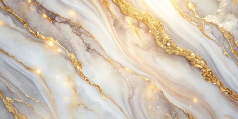 Marbled backgrounds shimmer in the gentle light, evoking elegance and balance in a sophisticated composition.