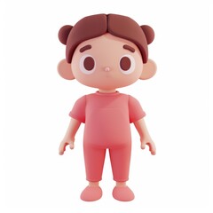 Girl in 3D style on a white background
