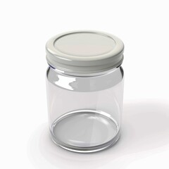 glass jar in 3D style on a white background
