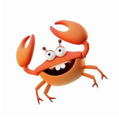 crab in 3D style on a white background
