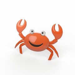 Fototapeta premium crab in 3D style on a white background 