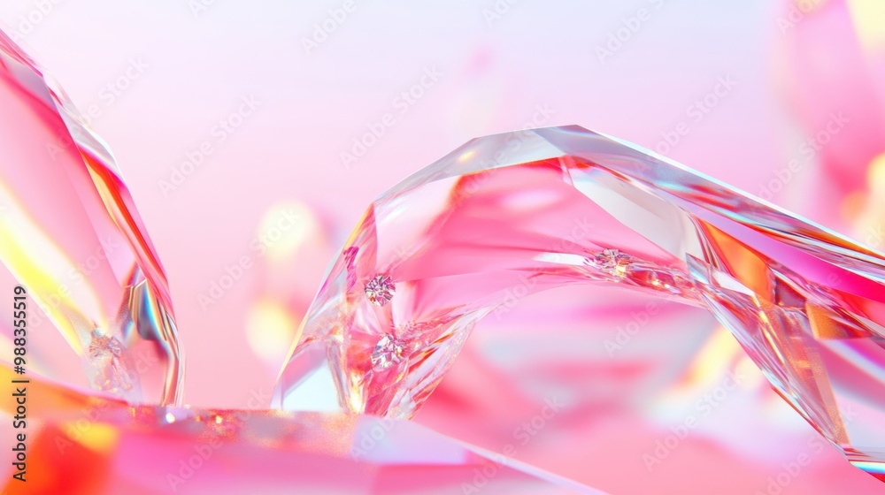 Poster a captivating array of fluid shapes showcases a vibrant blend of blue and pink, creating an intrigui