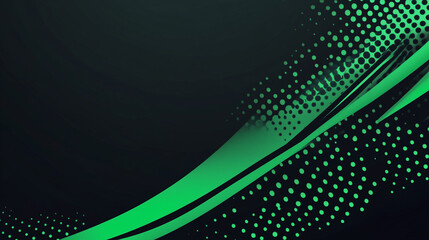 Abstract green halftone banner on black background. sports. Illustrations
