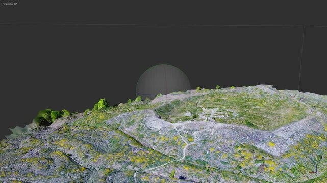 photogrammetric model created on an old ruined settlement