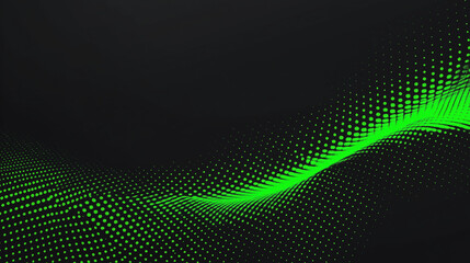 Abstract green halftone banner on black background. sports. Illustrations

